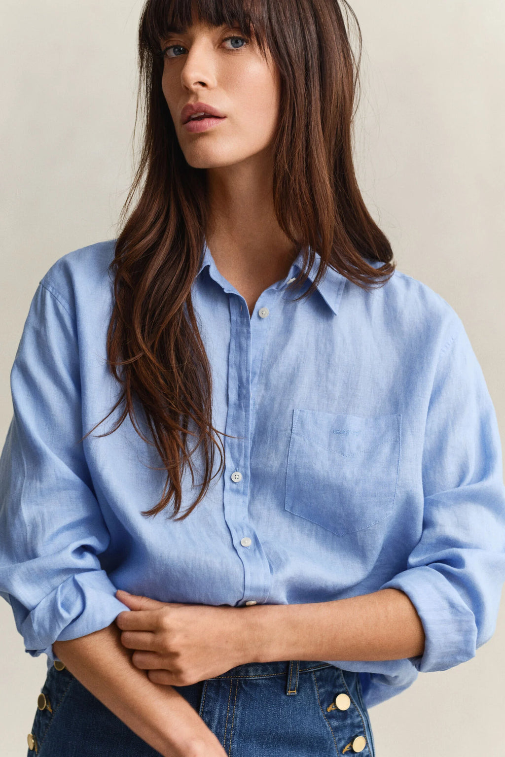 The Relaxed Linen Blue Shirt