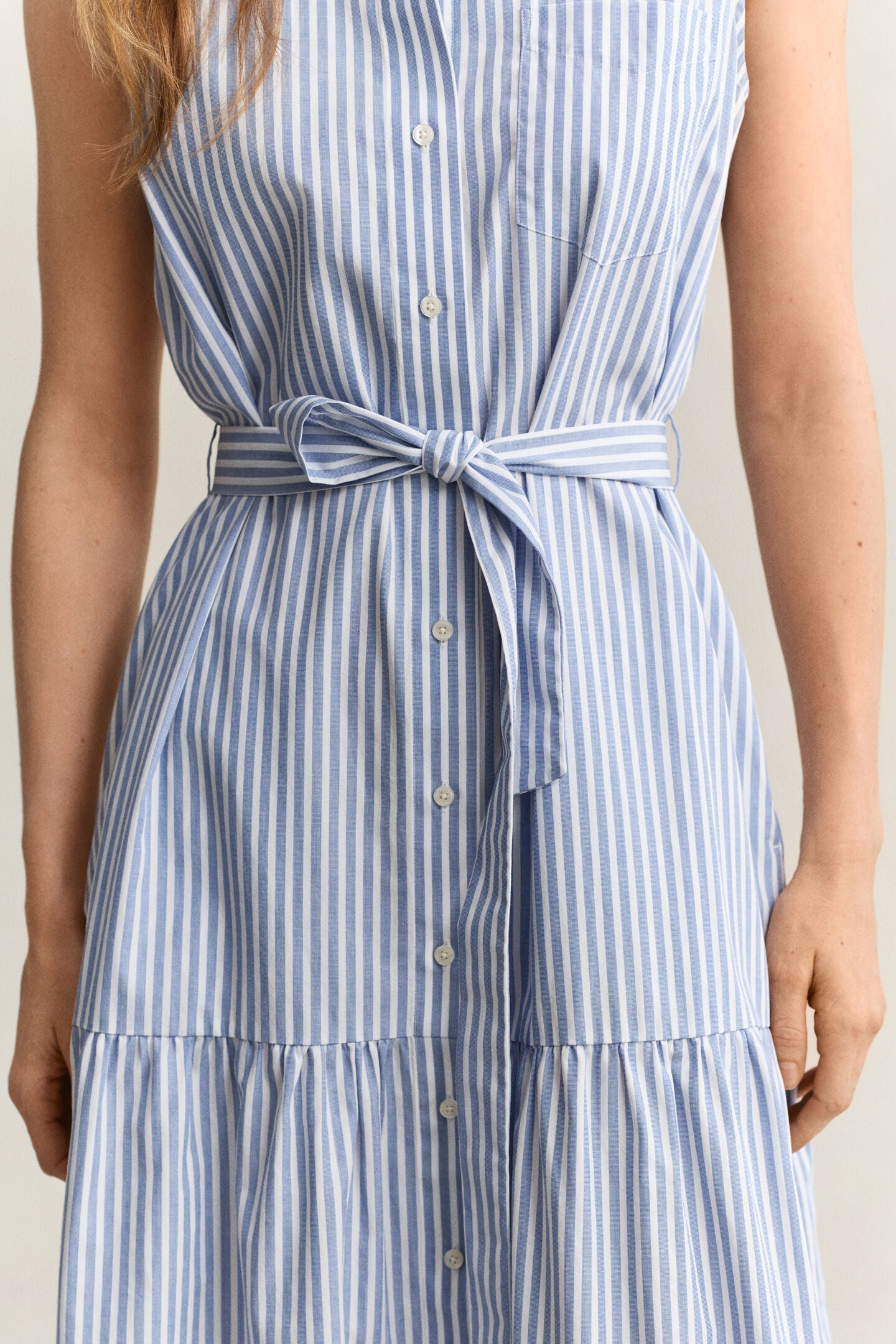 The Sleeveless Stripe Cotton Dress