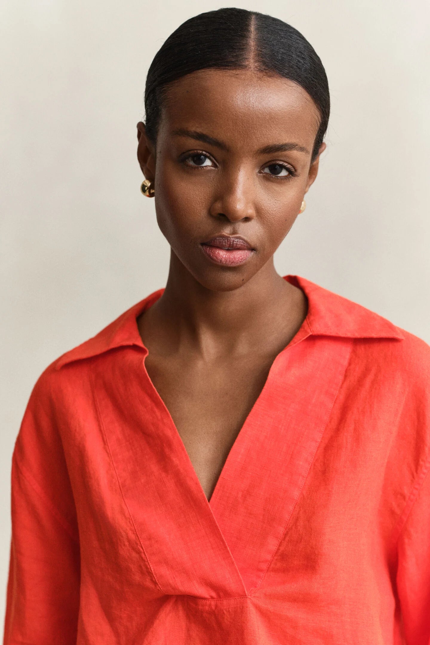 The Red Popover Linen Blouse