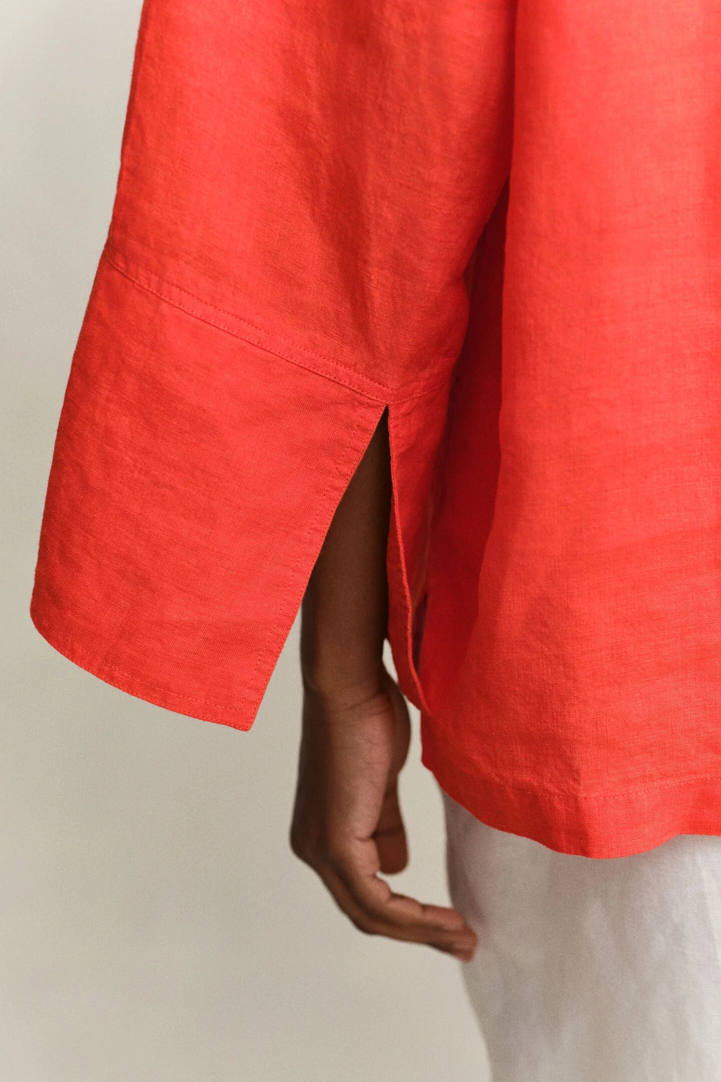 The Red Popover Linen Blouse