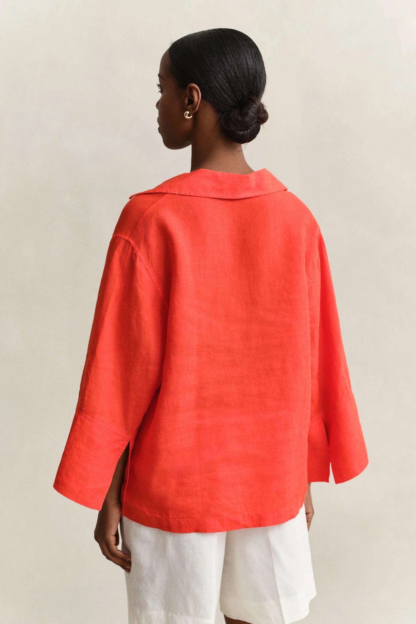 The Red Popover Linen Blouse