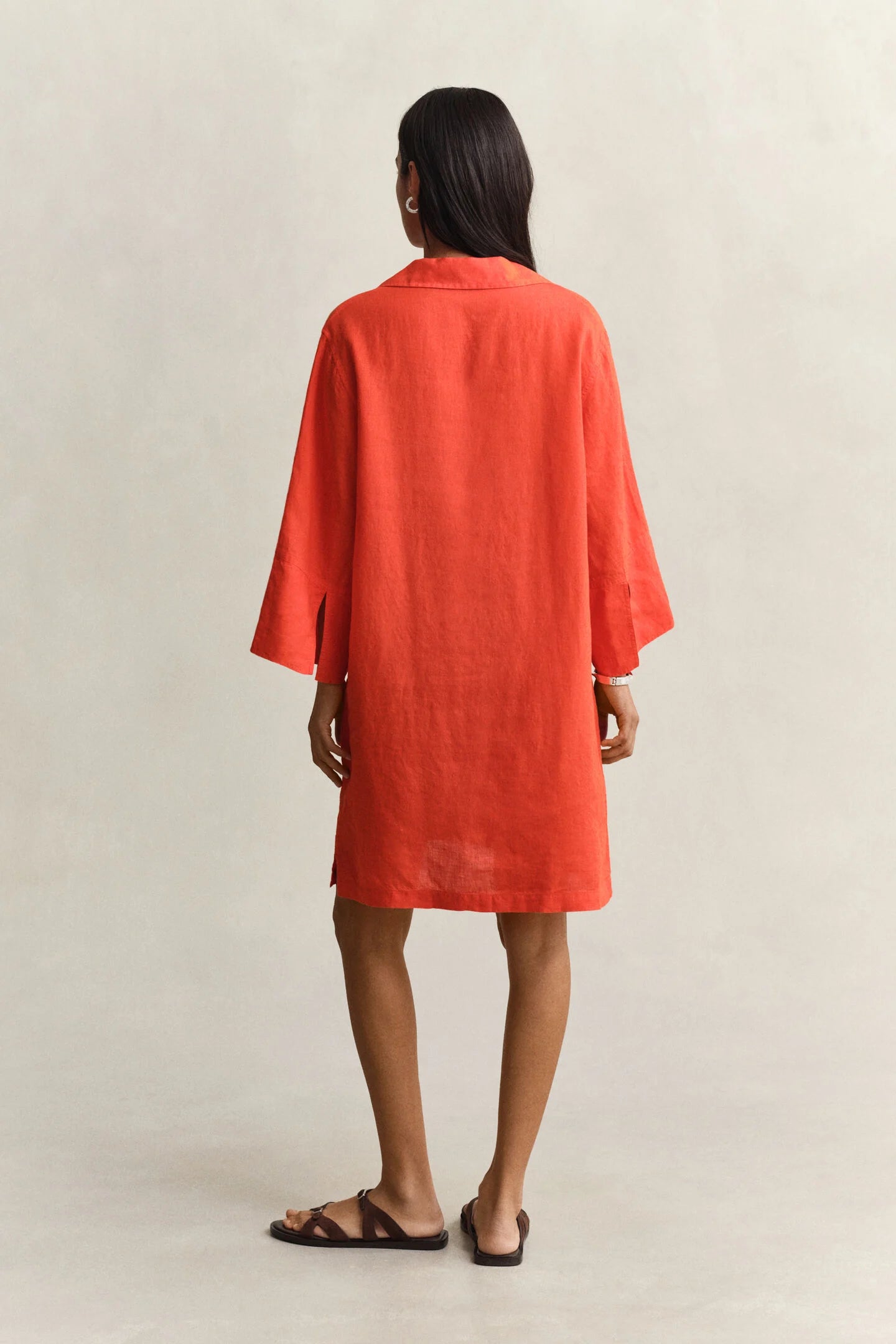 The Red Popover Linen Dress