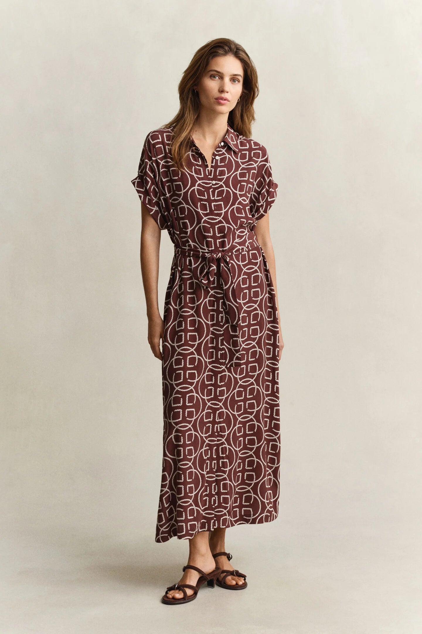 The Monogram Print Shirt Dress