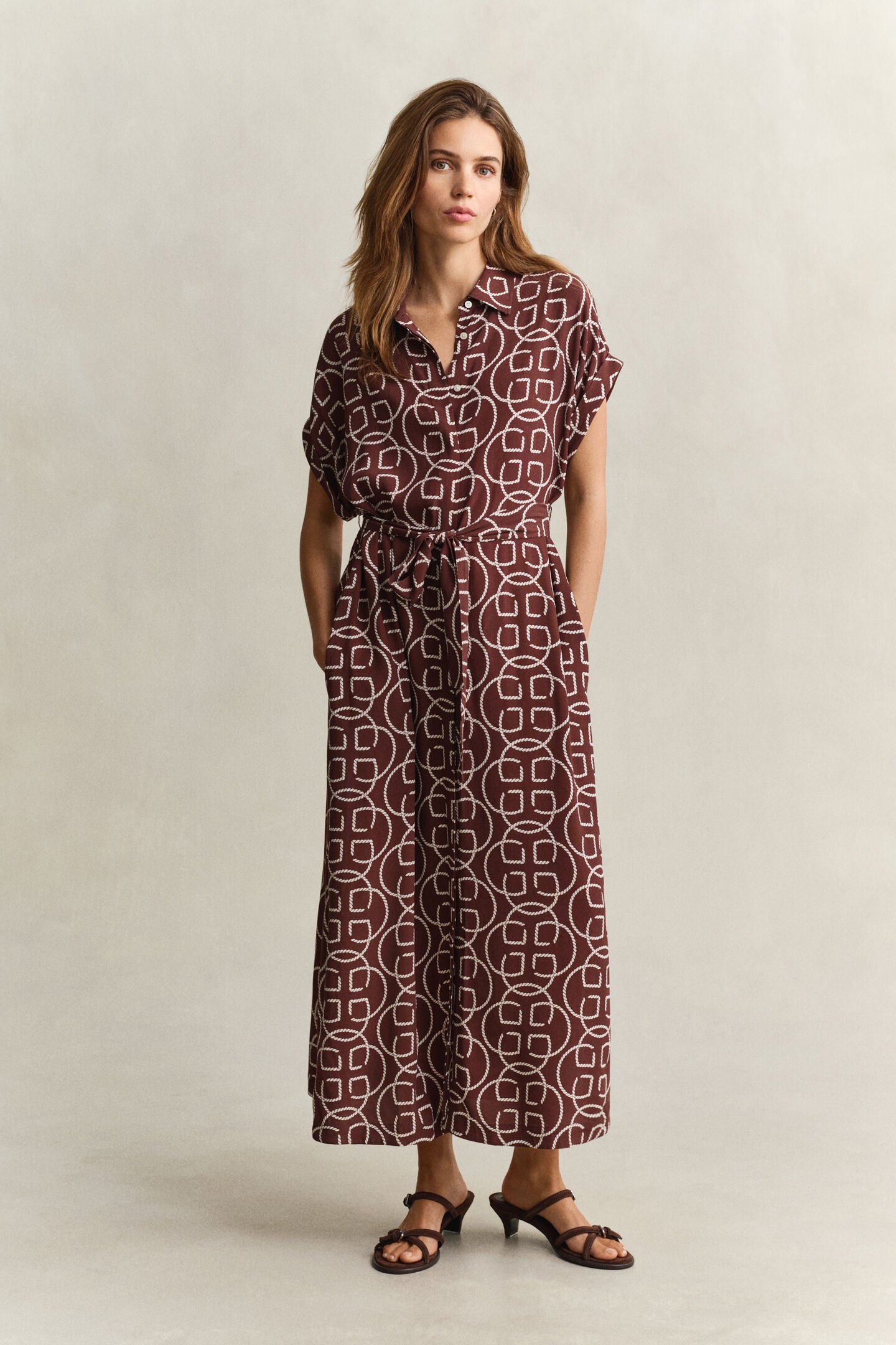 The Monogram Print Shirt Dress