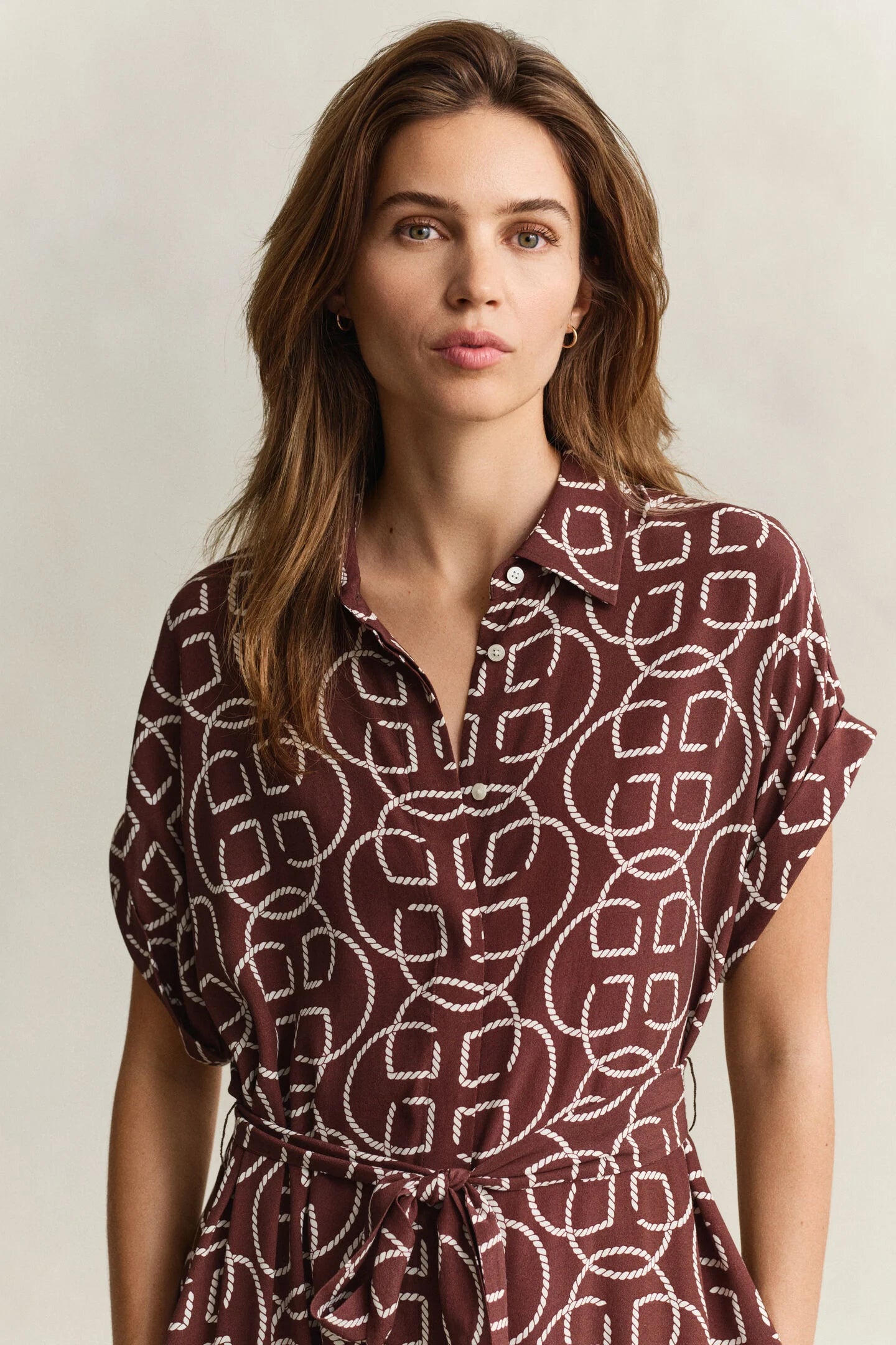 The Monogram Print Shirt Dress