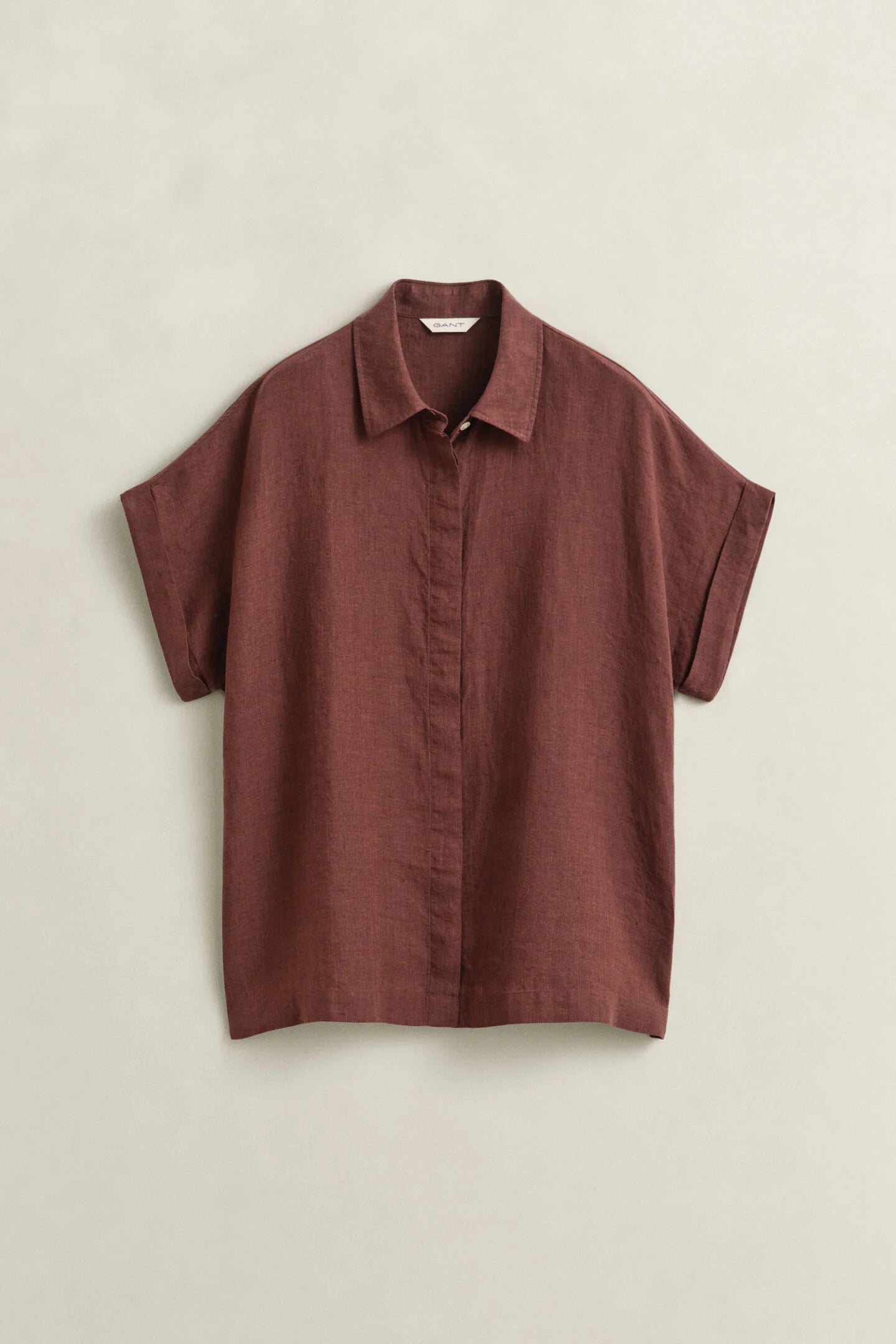 The Linen Tobacco Cap Sleeve Shirt