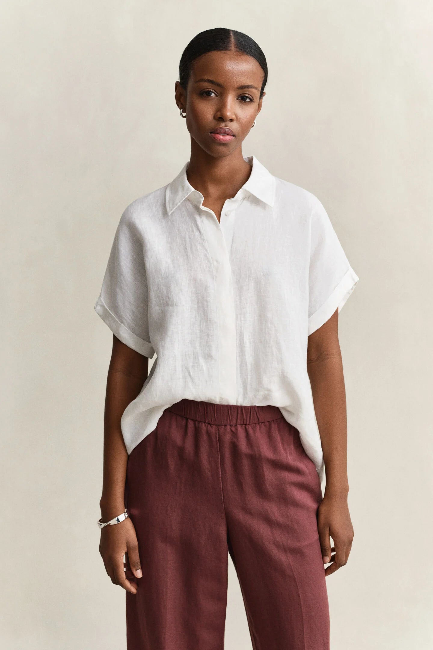 The Linen Cap White Sleeve Shirt