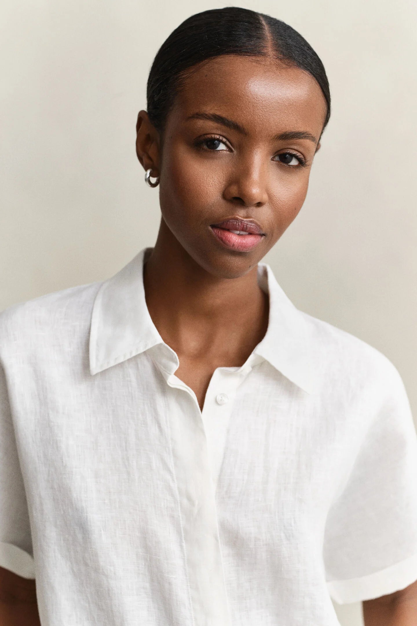The Linen Cap White Sleeve Shirt