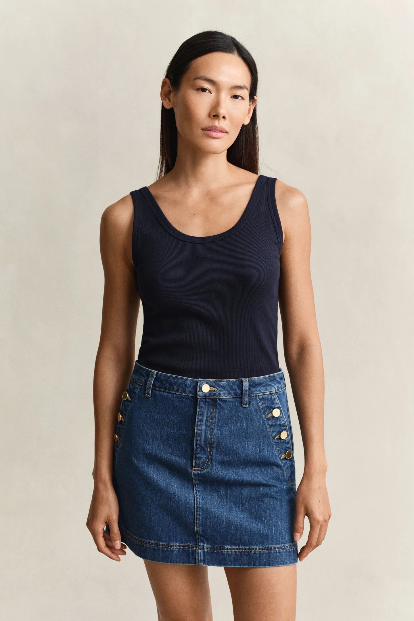 The Ribbed Basic Navy Tank