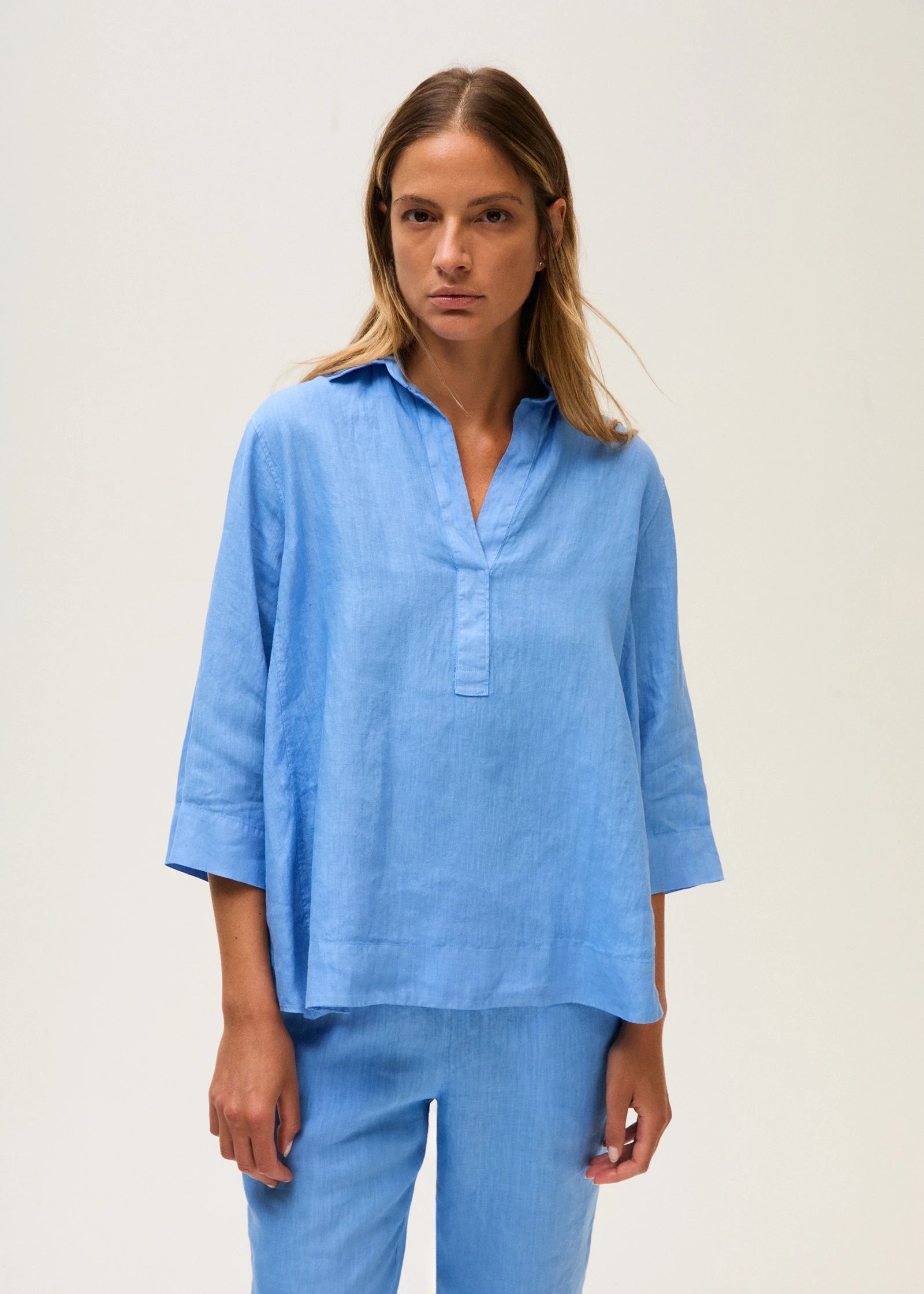 The Bright Blue Linen Top
