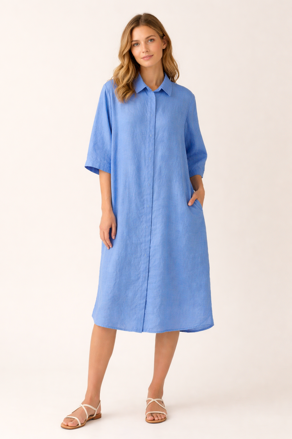 The Bright Blue Linen Dress