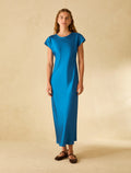 The Teal Double Satin Dress