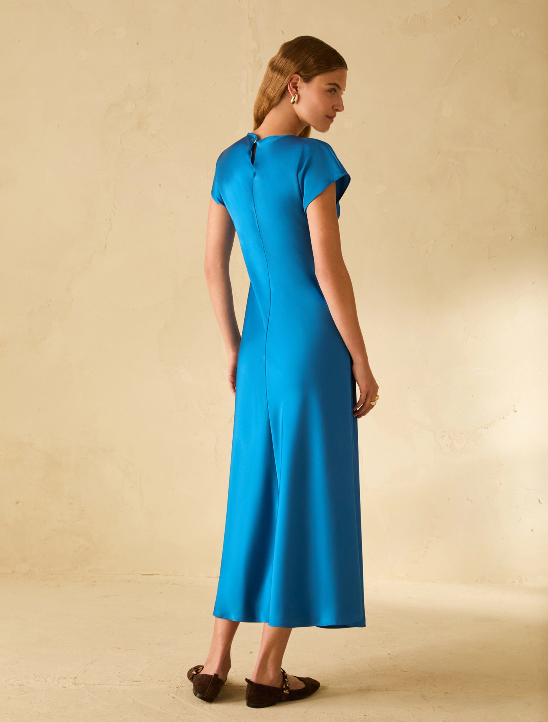 The Teal Double Satin Dress