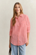 The Relaxed Linen Pink Shirt