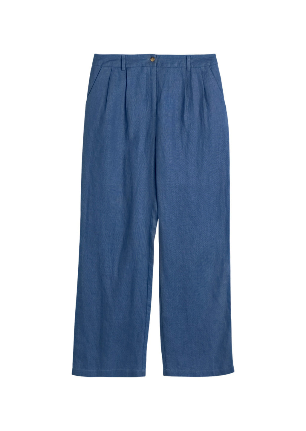 The Meloe Denim Blue Linen Trousers