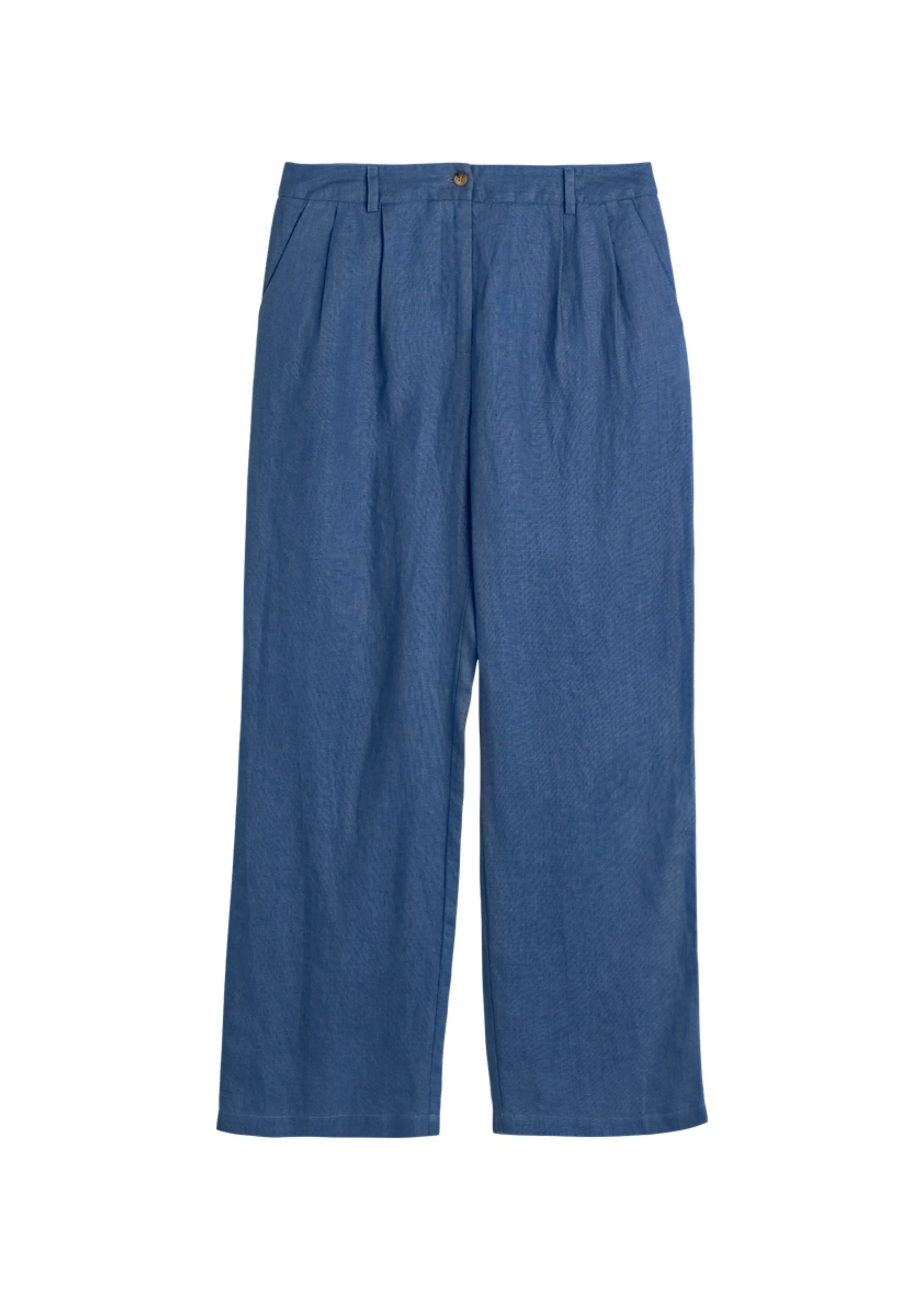 The Meloe Denim Blue Linen Trousers