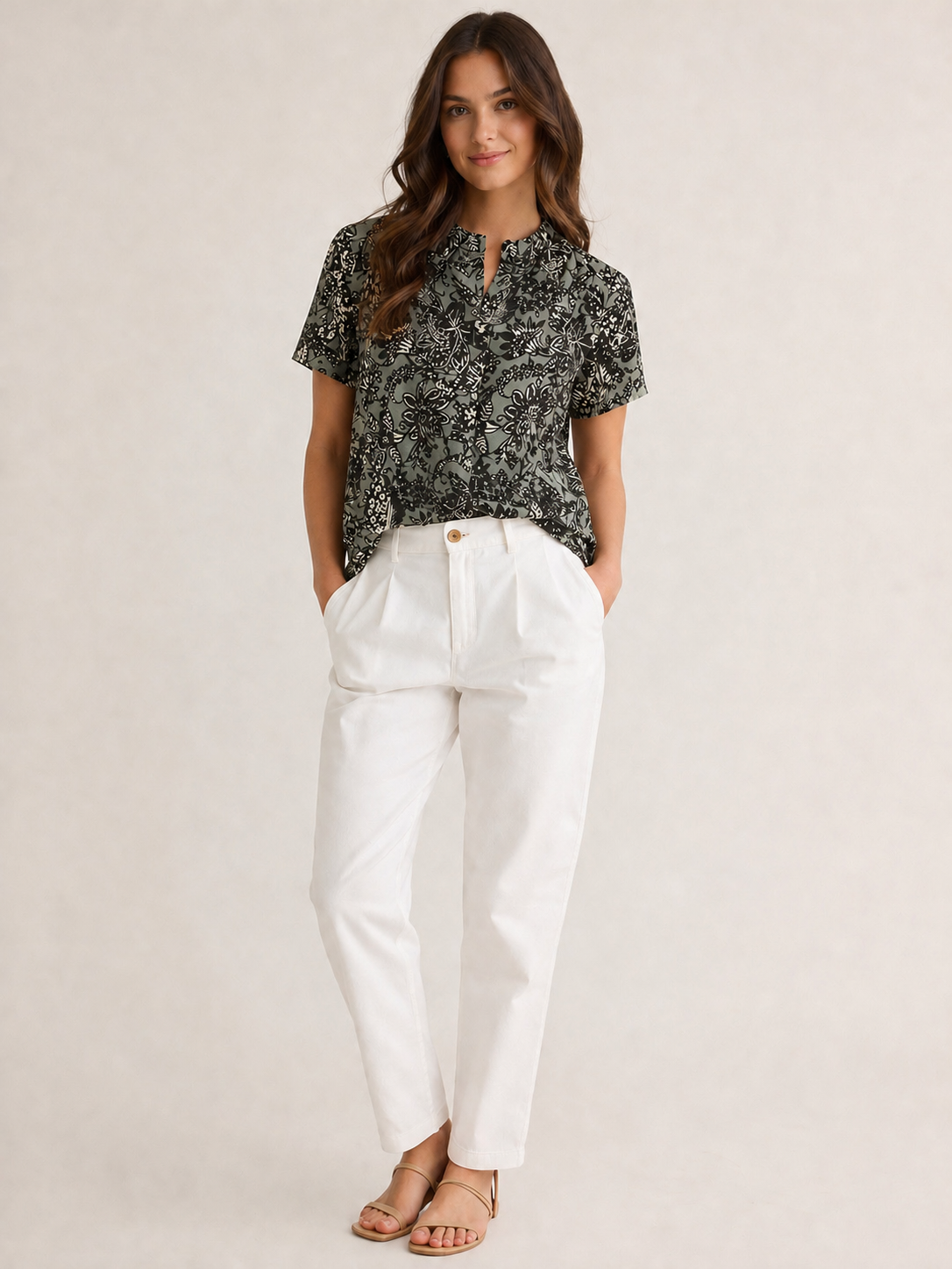 The Green Paisley Print Short Sleeve Shirt