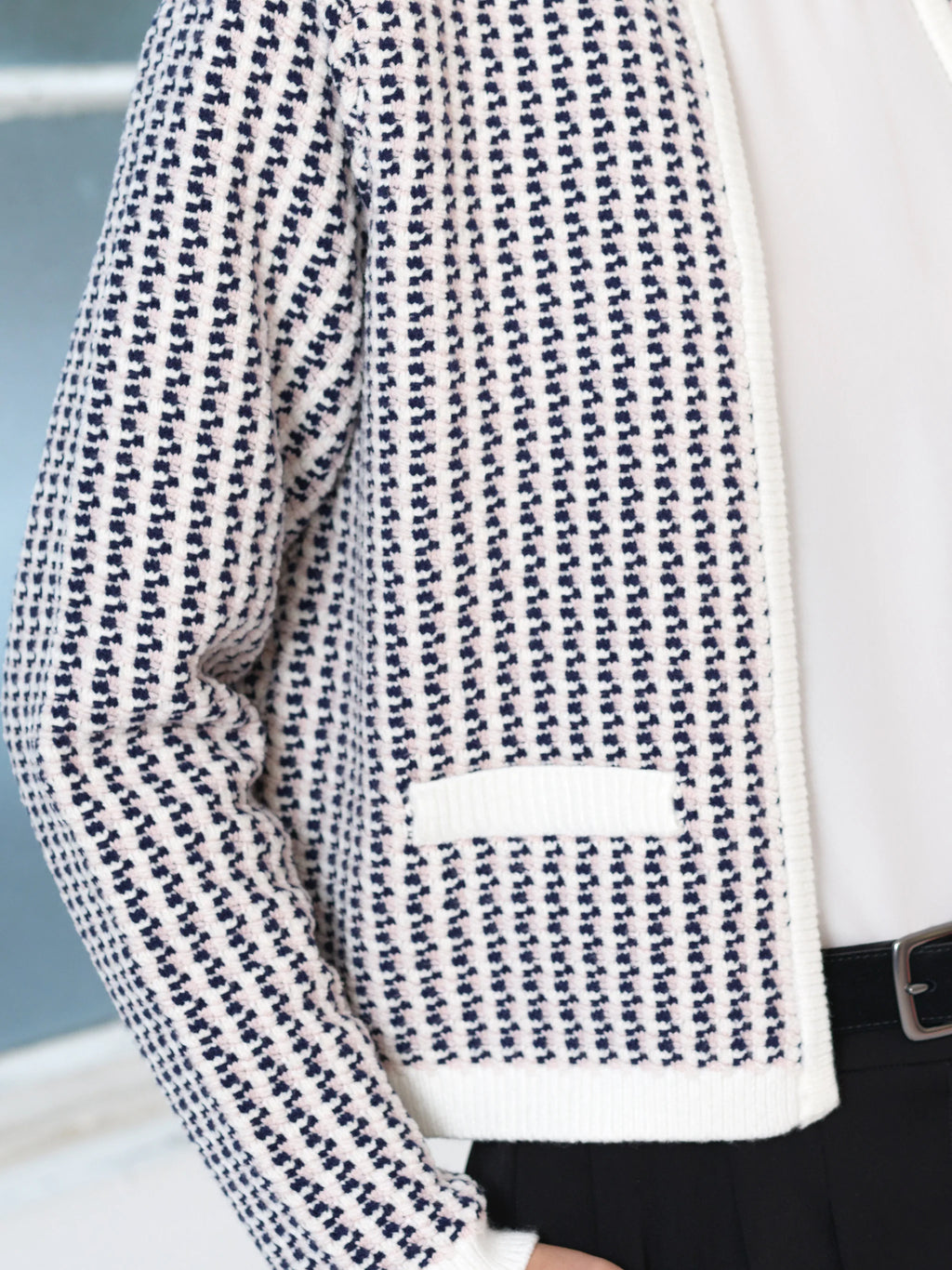 The Noar Pink Cream Open Cardigan