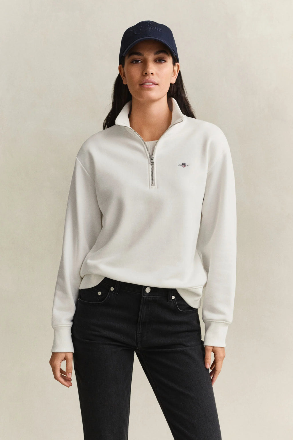 Eggshell Shield Half Zip Sweatshirt