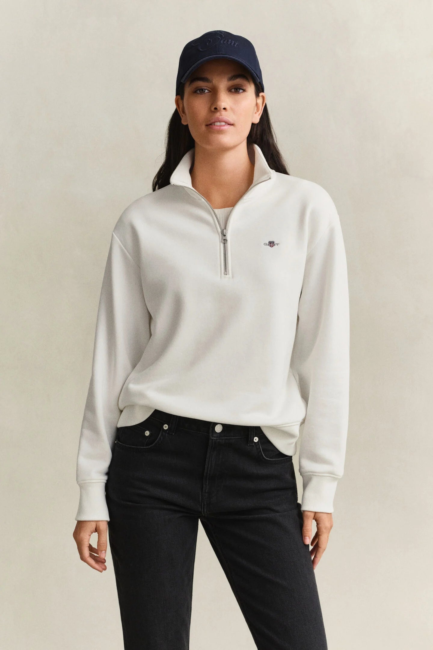 Eggshell Shield Half Zip Sweatshirt