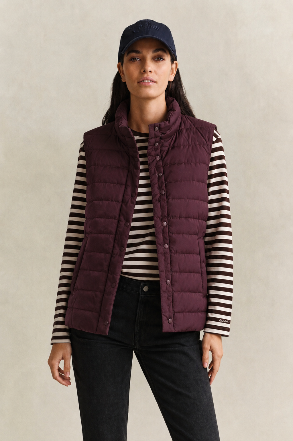 The Burgundy Down Gilet