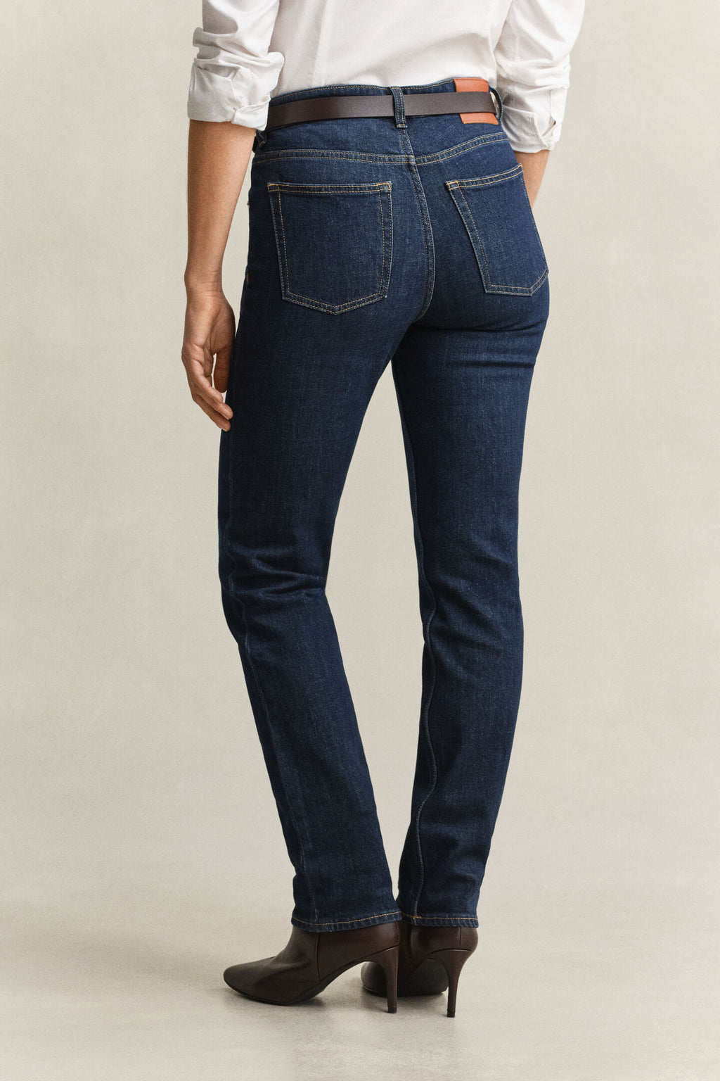 Straight Leg Stretch Worn Denim Jeans