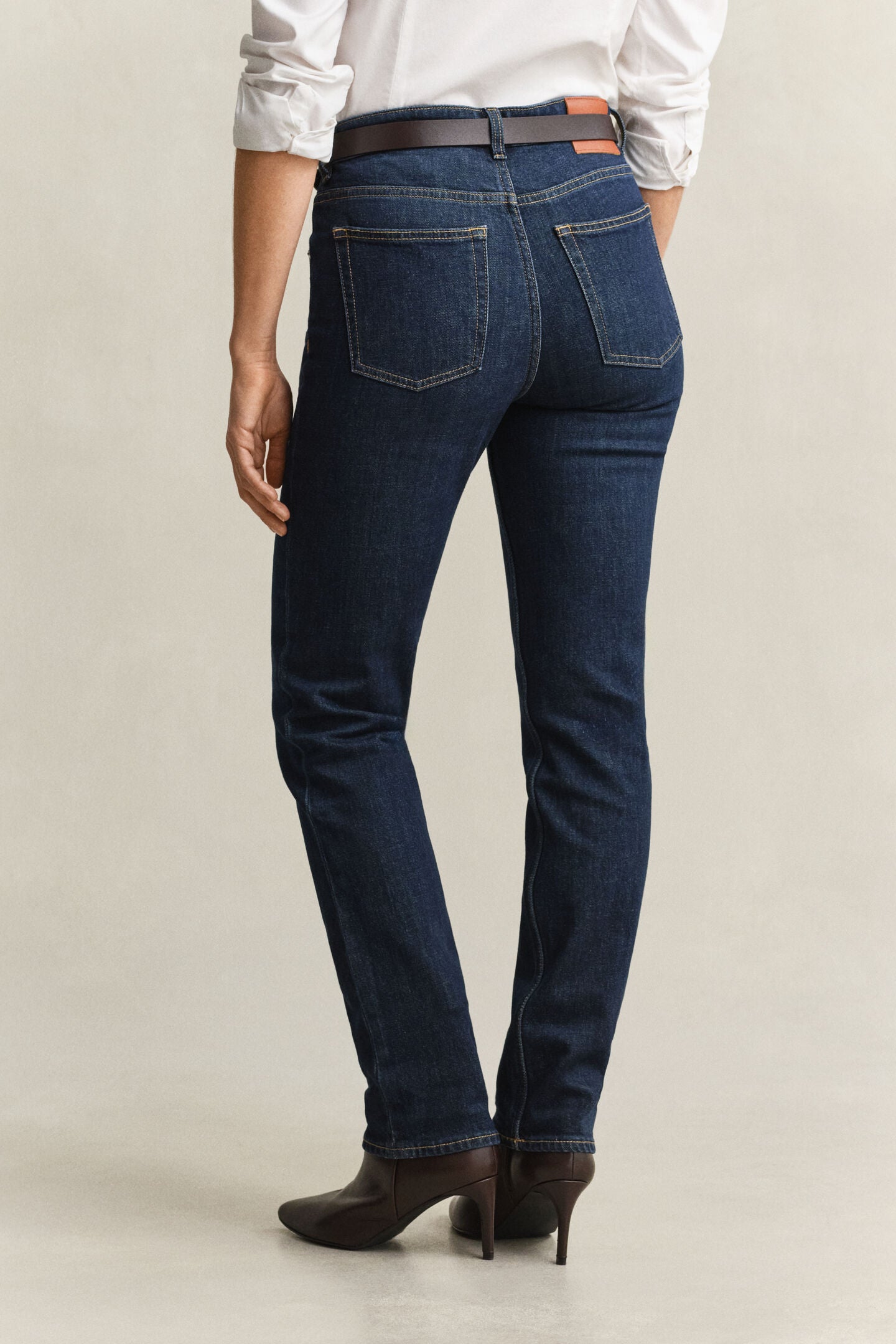 Straight Leg Stretch Worn Denim Jeans