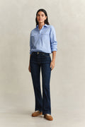 Slim Flared Pintuck Jeans