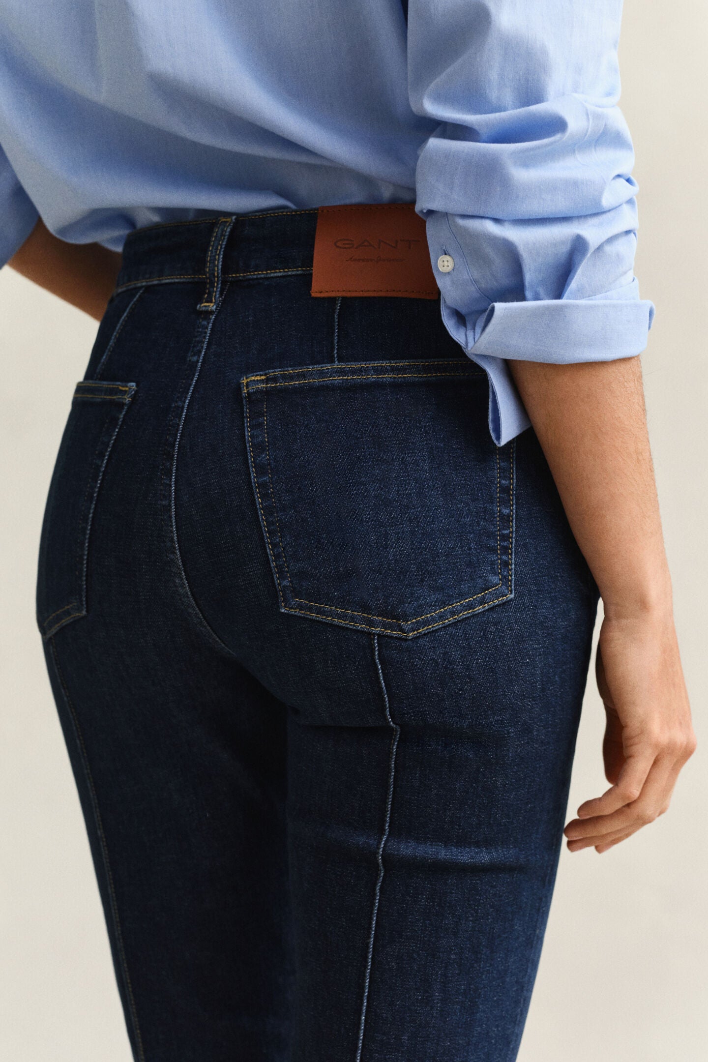 Slim Flared Pintuck Jeans