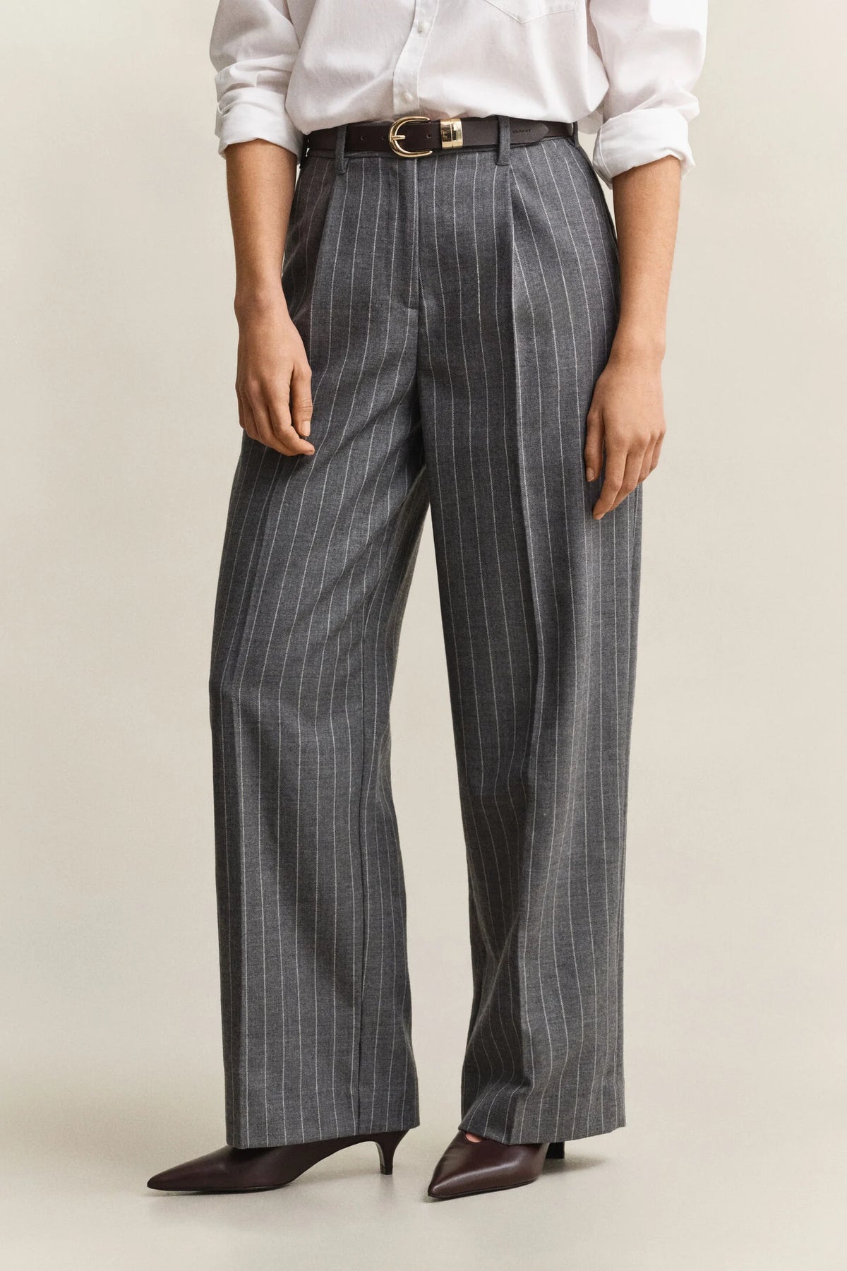 Pinstripe Wool Pants