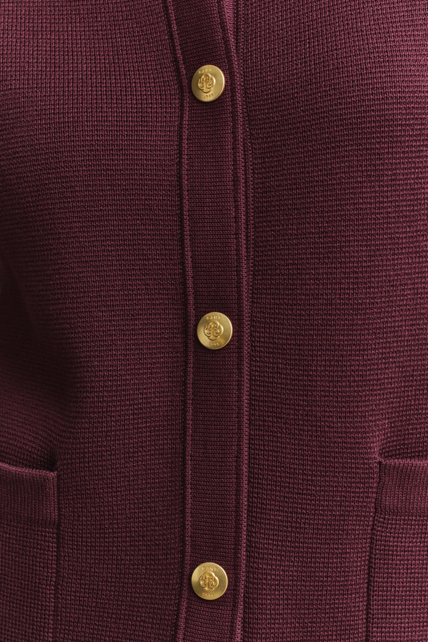 Wine Gold Button Cotton Cardigan
