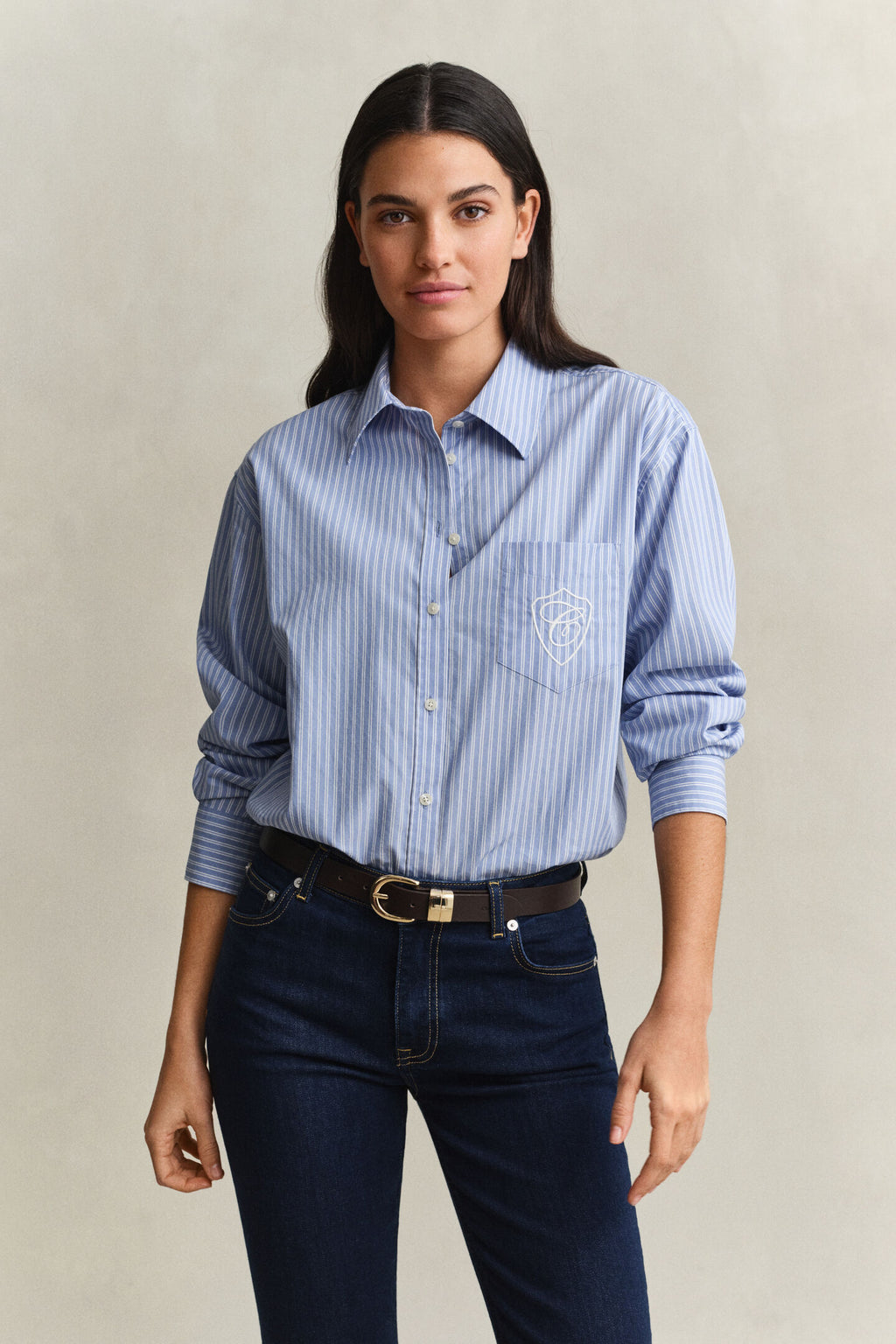 Relaxed Fit Striped Classic Poplin Shirt