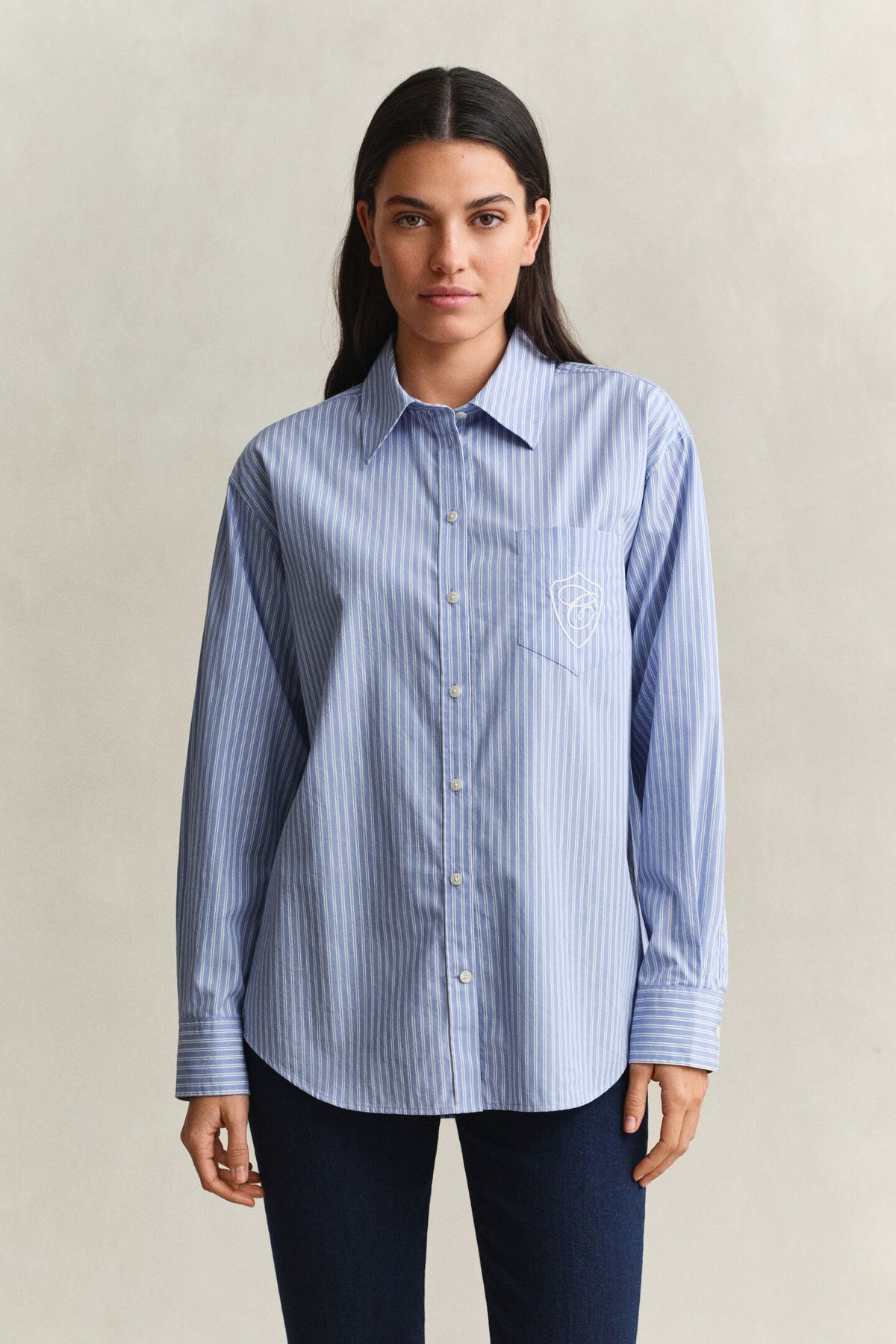 Relaxed Fit Striped Classic Poplin Shirt