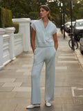 The Wide Leg Mint Marl Pant 30"