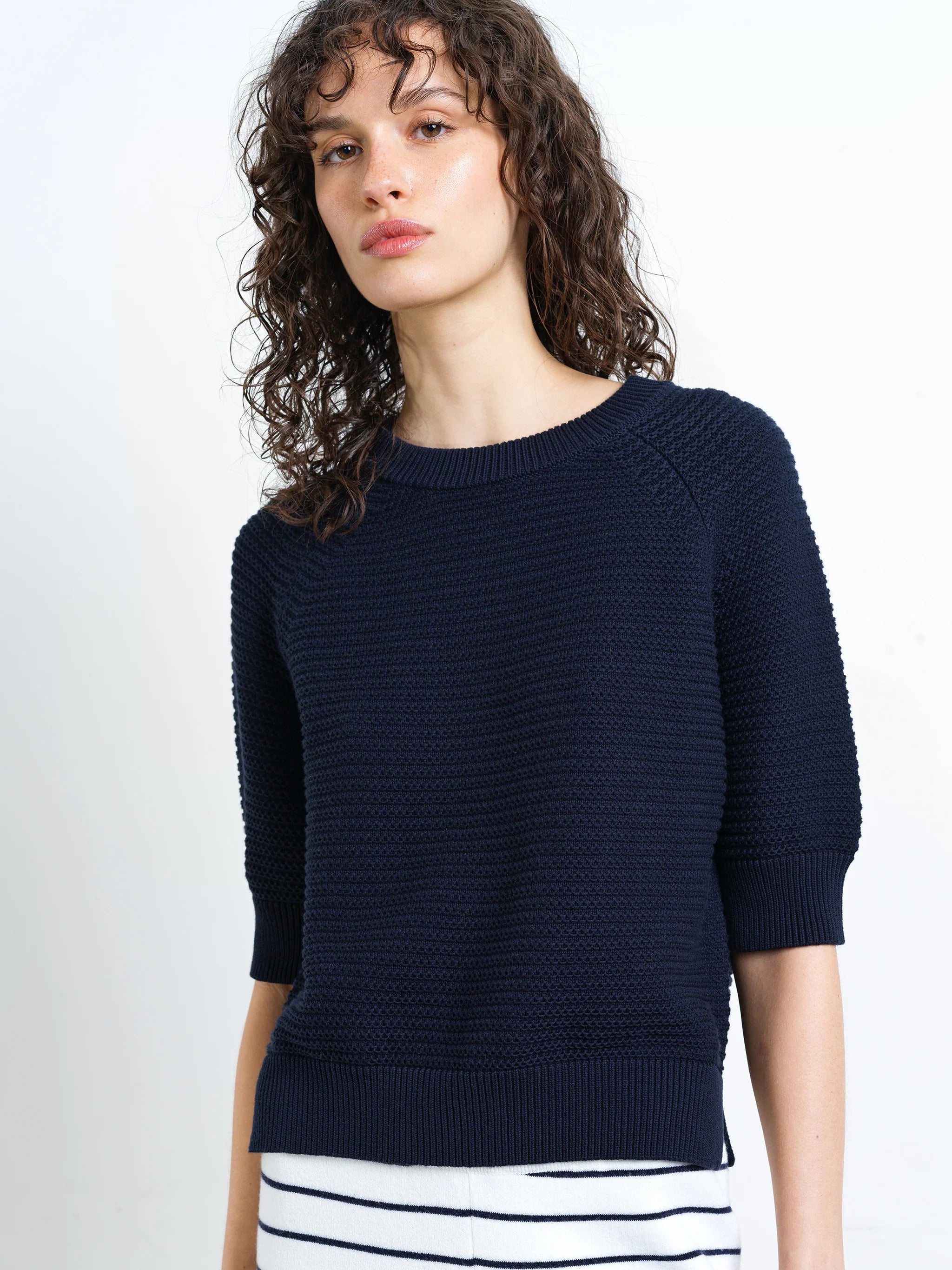 Lily Mozart Purl Knit Short Sleeve Jumper