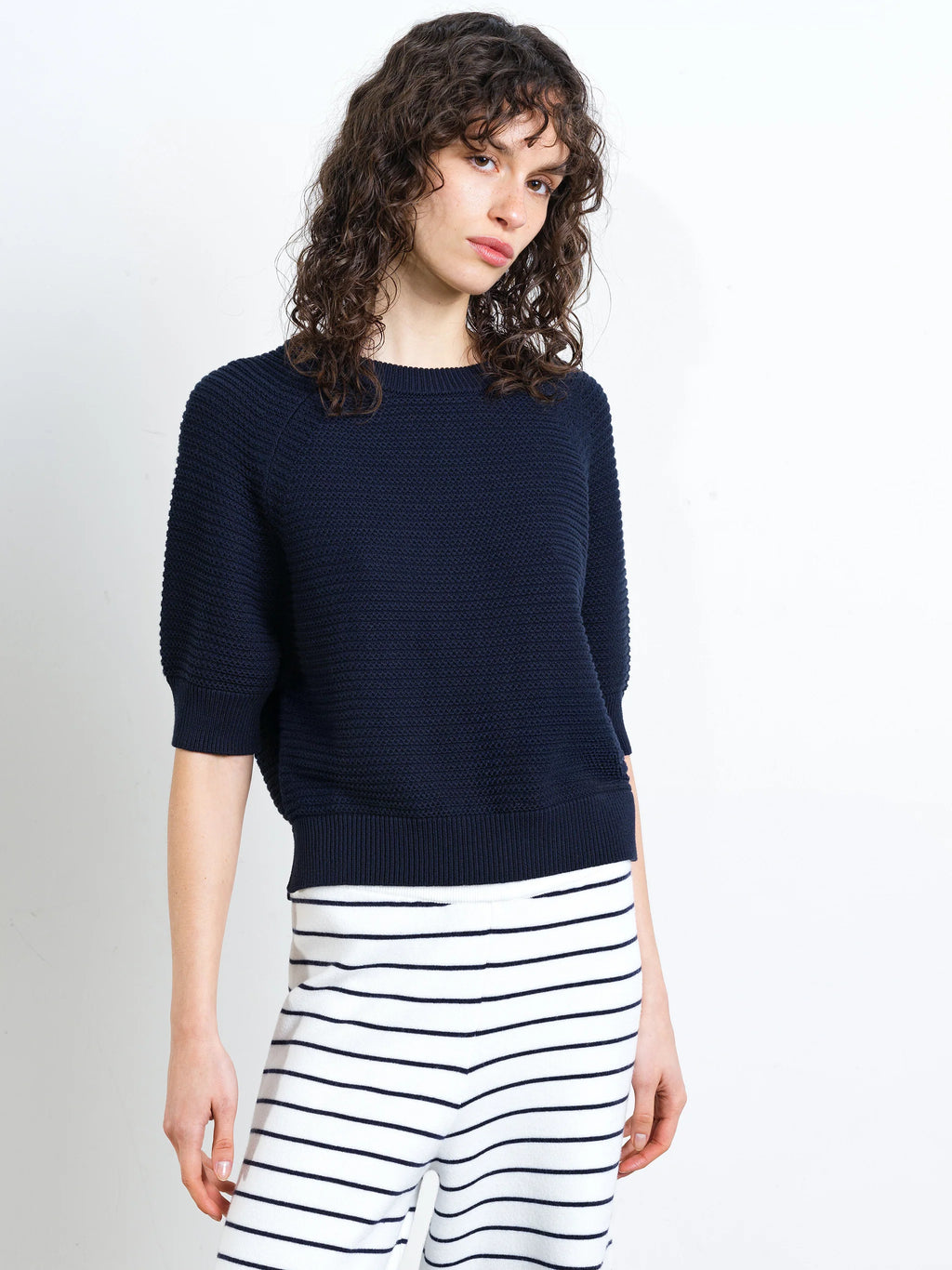 Lily Mozart Purl Knit Short Sleeve Jumper
