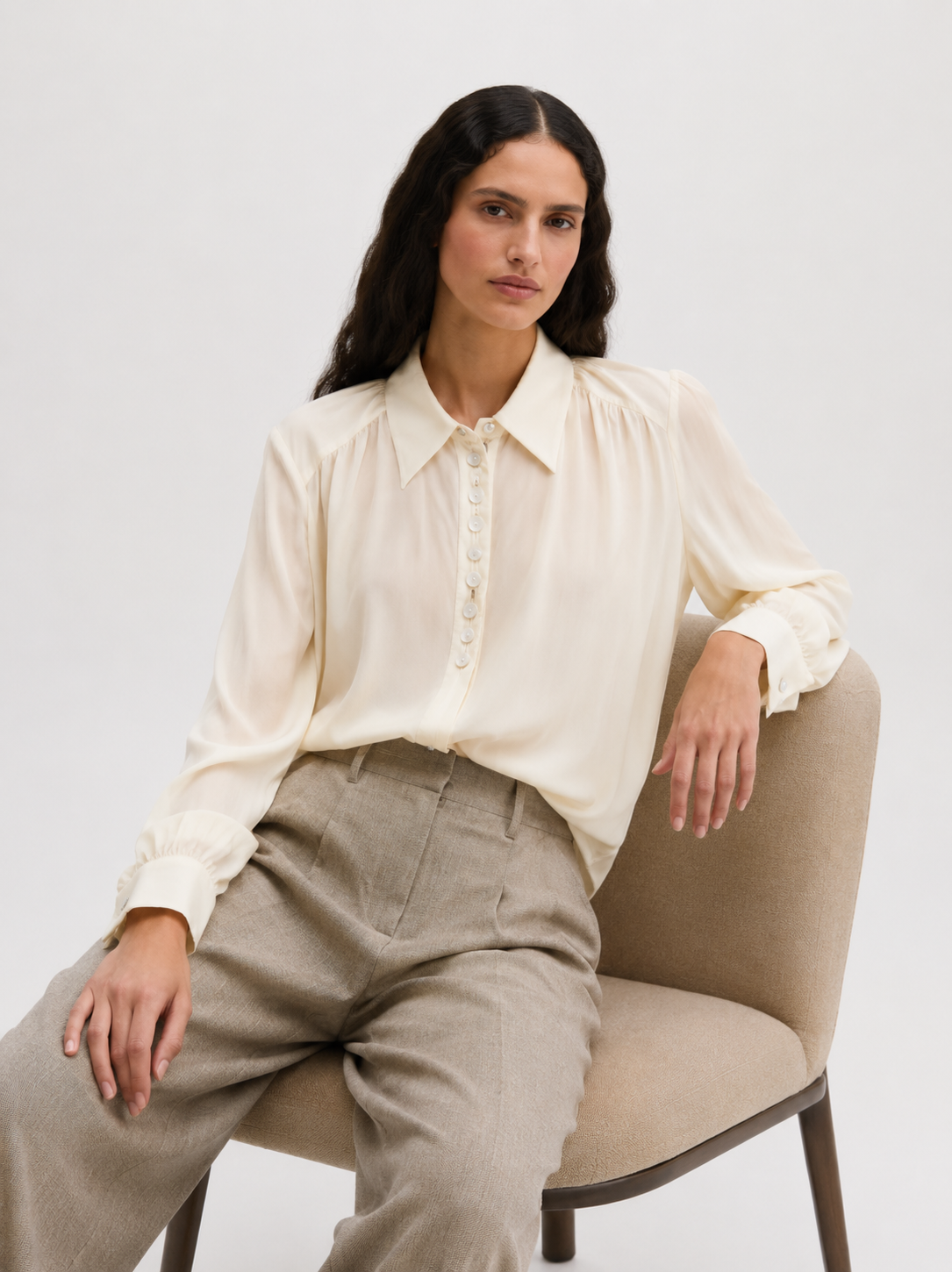 The Cream Sheer Relaxed Blouse