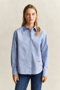 Relaxed Misty Blue Branded Shirt
