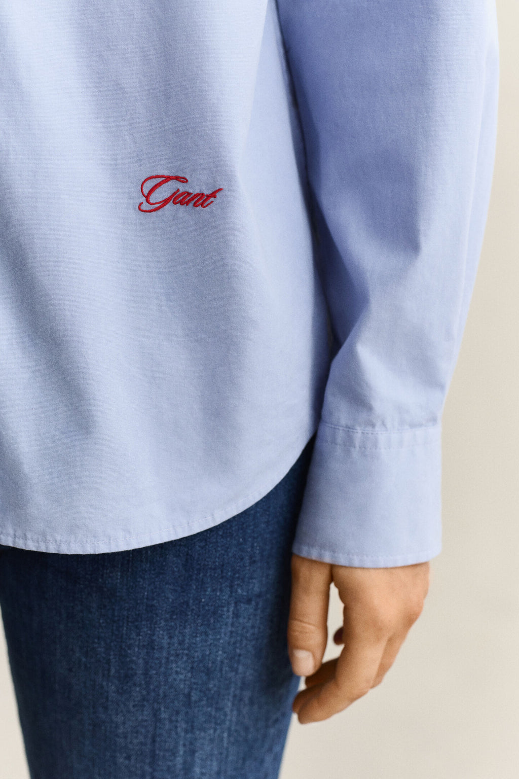 Relaxed Misty Blue Branded Shirt