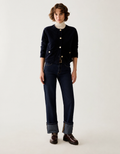 The Dark Denim Turn Up Long Jeans