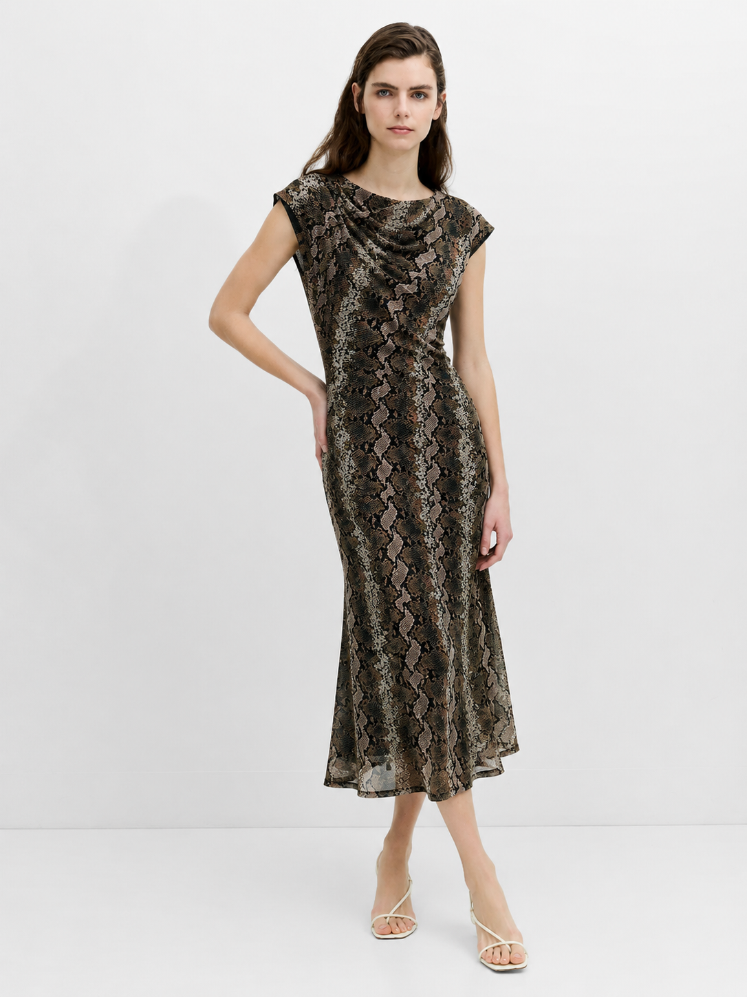 The Lola Python Print Mesh Dress