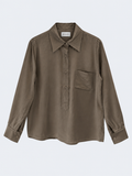 The Nepeta Brown Silk Shirt Blouse