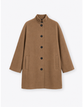 Camel Double Faced Cashmere Blend Funnel Coat