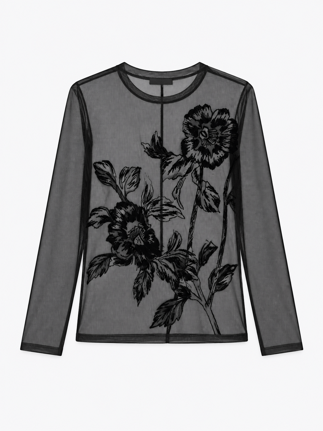 The Mesh Black Print Top