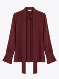 The Burgundy Tie Bow Blouse