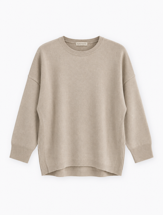 Puro Sabia Cashmere Slight Oversized Pebble Knit
