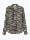 Puro Coffee Cream Ribbon Bow Blouse
