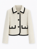 Puro White and Black Trim Boucle Jacket