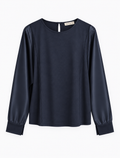 Puro Dark Navy Silk Sleeve Blouse