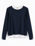 Puro Petrol Blue Layered Jersey Top
